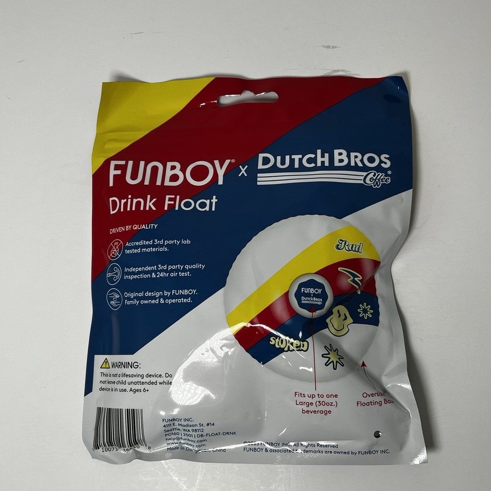 NEW Dutch Bros X FUNBOY Floatie 12" Limited Edition Set Of 2
